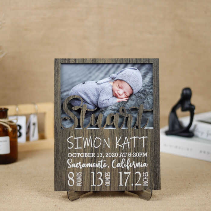 Personalized Baby Birth Frame | Newborn Photo Frame | Custom Baby Stats Frame