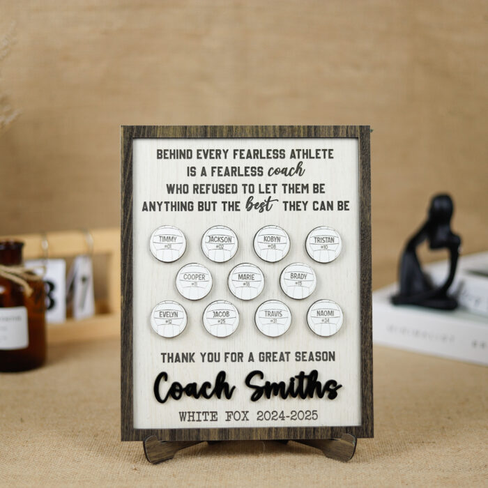 Personalized Volleyball Plaque | Volleyball Coach Keepsake | Heartfelt Volleyball Gift