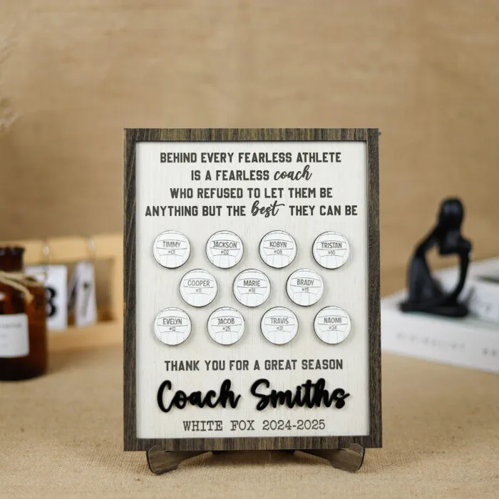 Personalized Volleyball Plaque | Volleyball Coach Keepsake | Heartfelt Volleyball Gift