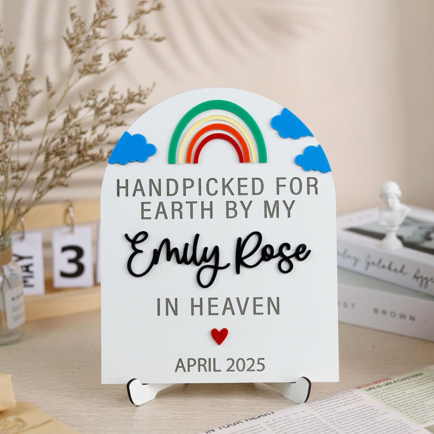 Rainbow baby reveal plaque