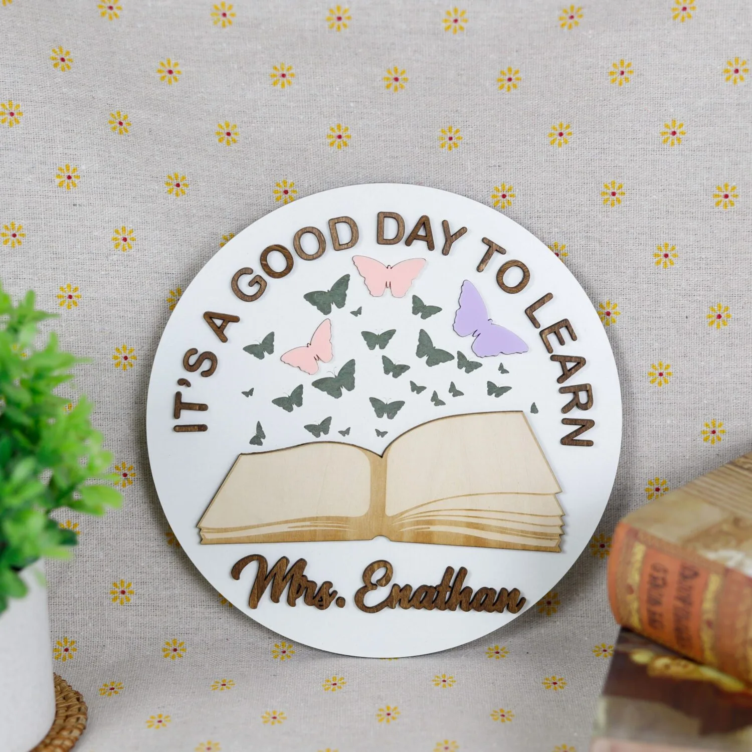 Custom reading classroom sign