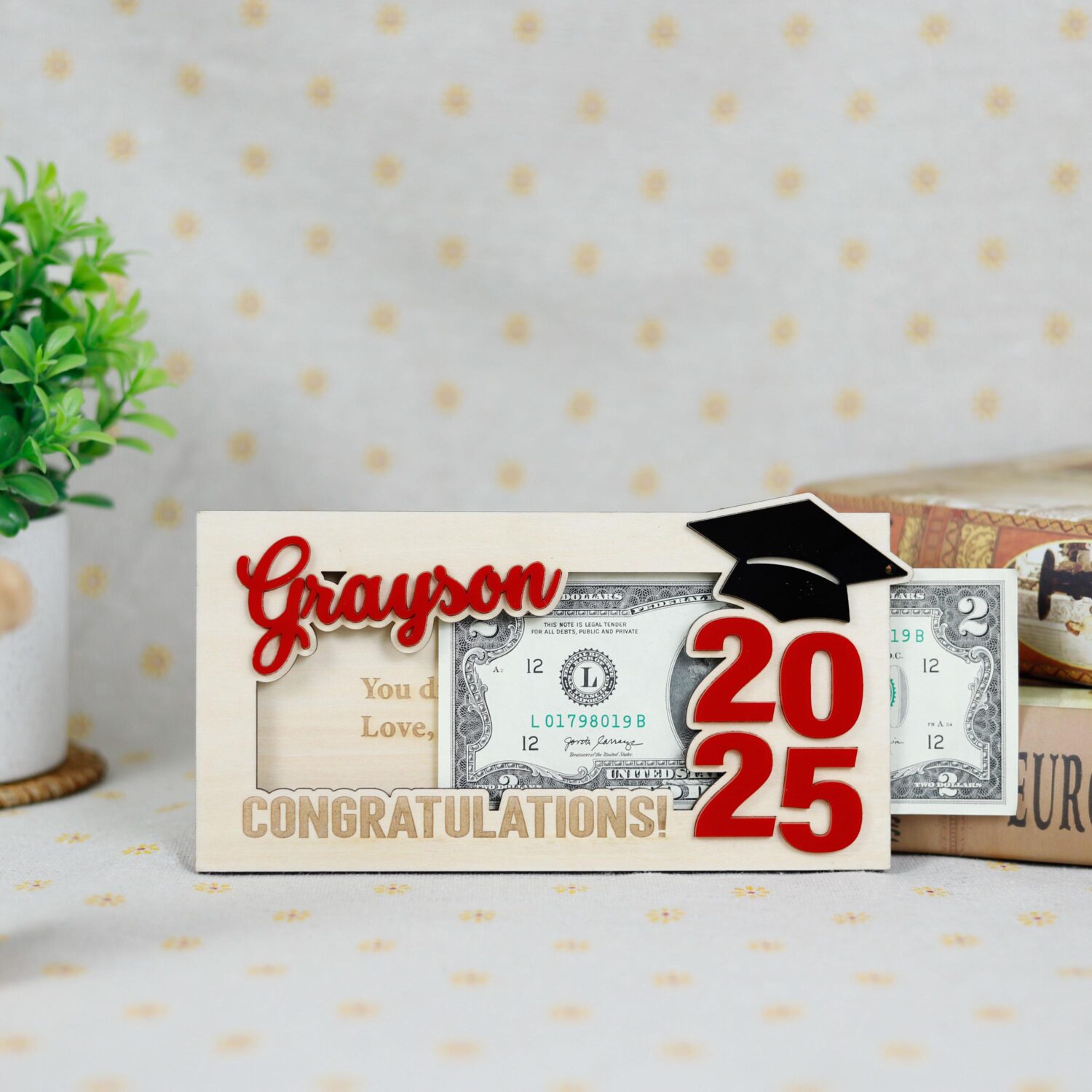 Custom grad cash holder