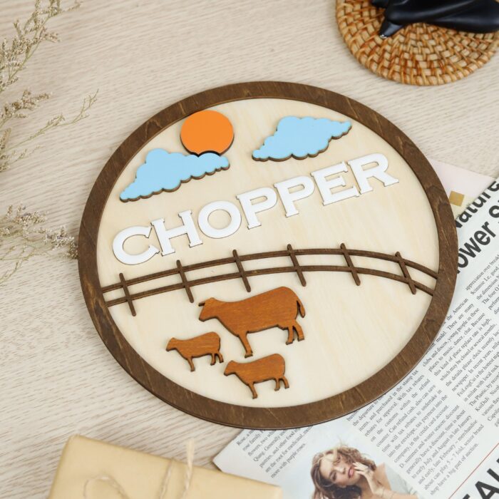 Farm-Themed Name Sign for Nursery| Rustic Baby Name Sign| Custom Farm Nursery Wall Sign - Image 7