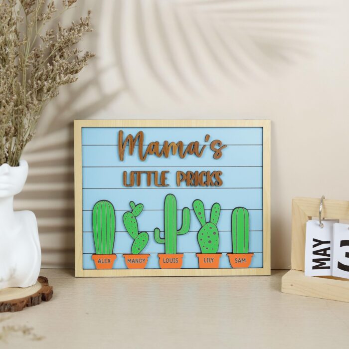 Mama’s Little Pricks Sign| Funny Cactus Mom Sign| Personalized & Totally Hilarious - Image 4
