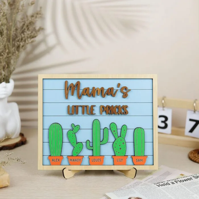 Mama’s Little Pricks Sign| Funny Cactus Mom Sign| Personalized & Totally Hilarious