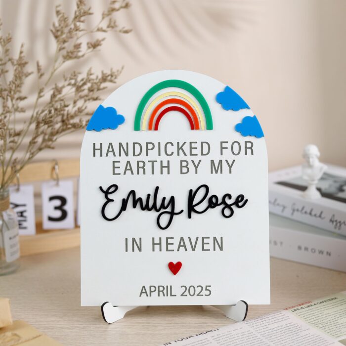 Rainbow Baby Announcement Sign| Custom Rainbow Baby Reveal Gift| Rainbow Baby Pregnancy Reveal - Image 10