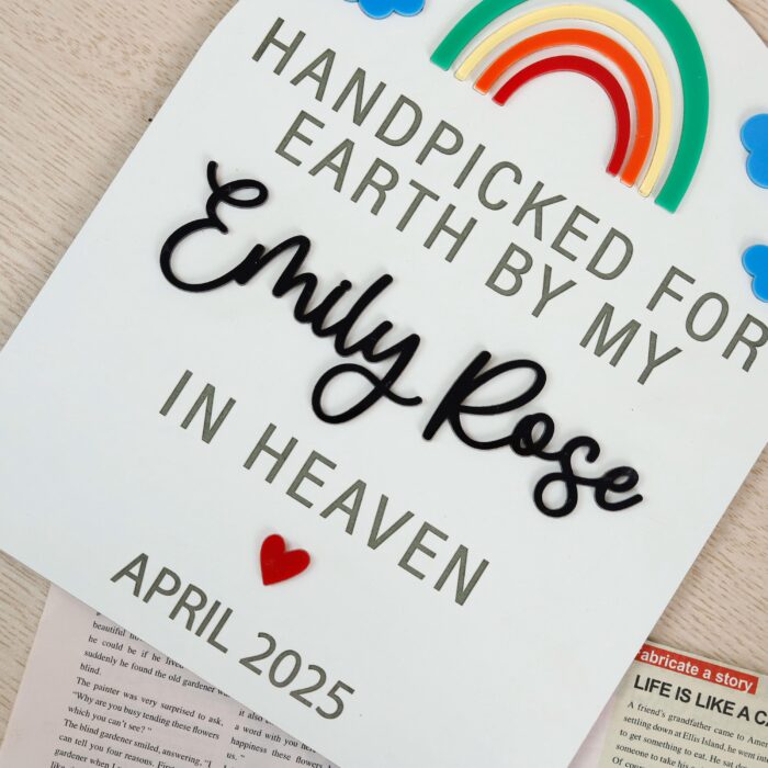 Rainbow Baby Announcement Sign| Custom Rainbow Baby Reveal Gift| Rainbow Baby Pregnancy Reveal - Image 5