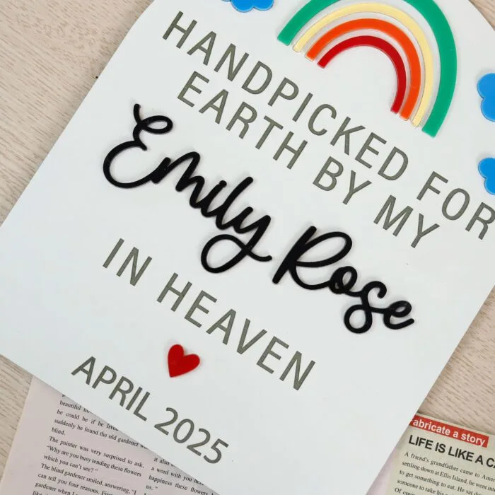 Rainbow Baby Announcement Sign| Custom Rainbow Baby Reveal Gift| Rainbow Baby Pregnancy Reveal - Image 5