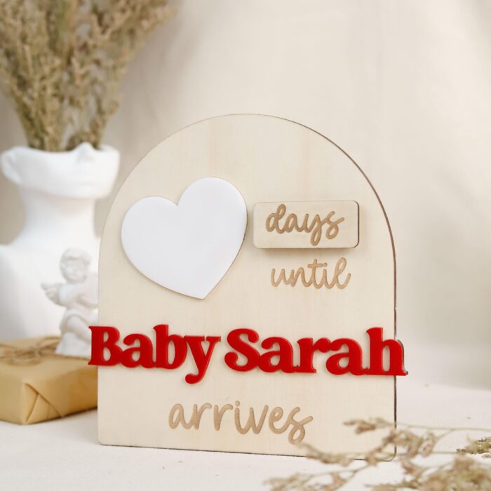 Custom Baby Countdown Sign | Celebrate Every Day Until Baby Arrives | Personalized Pregnancy Plaque - Image 8
