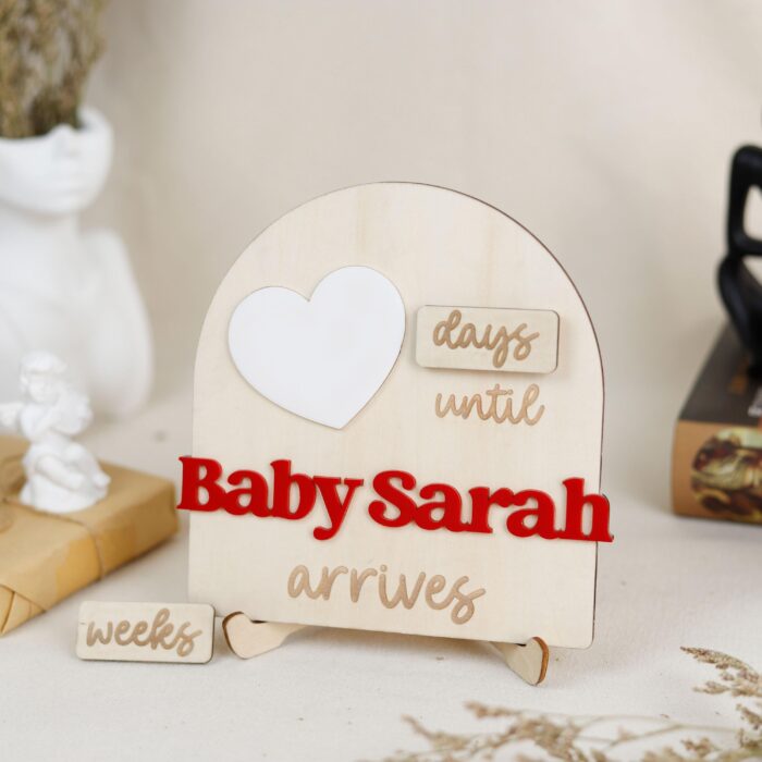 Custom Baby Countdown Sign | Celebrate Every Day Until Baby Arrives | Personalized Pregnancy Plaque - Image 9