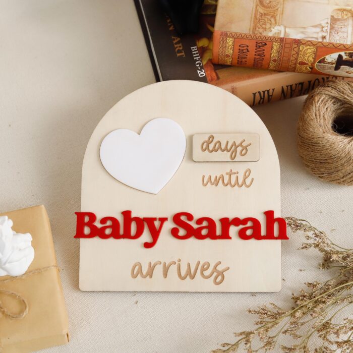 Custom Baby Countdown Sign | Celebrate Every Day Until Baby Arrives | Personalized Pregnancy Plaque - Image 5