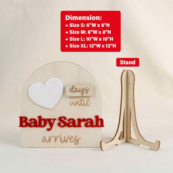 Custom Baby Countdown Sign | Celebrate Every Day Until Baby Arrives | Personalized Pregnancy Plaque - Image 2
