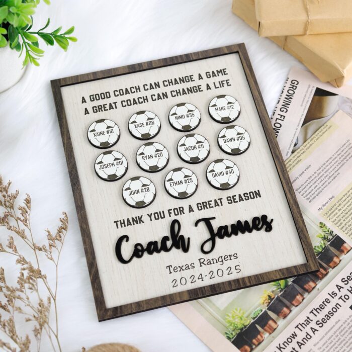 Thank You, Coach! Personalized Soccer Plaque | Engraved Soccer Coach Appreciation Sign | Personalized Team Gift for Beloved Soccer Coach - Image 4
