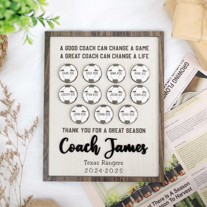 Thank You, Coach! Personalized Soccer Plaque | Engraved Soccer Coach Appreciation Sign | Personalized Team Gift for Beloved Soccer Coach - Image 5