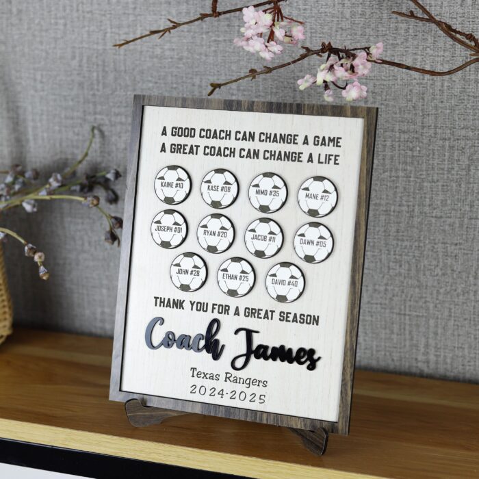 Thank You, Coach! Personalized Soccer Plaque | Engraved Soccer Coach Appreciation Sign | Personalized Team Gift for Beloved Soccer Coach - Image 7