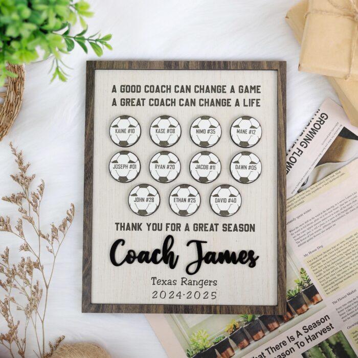 Thank You, Coach! Personalized Soccer Plaque | Engraved Soccer Coach Appreciation Sign | Personalized Team Gift for Beloved Soccer Coach - Image 6