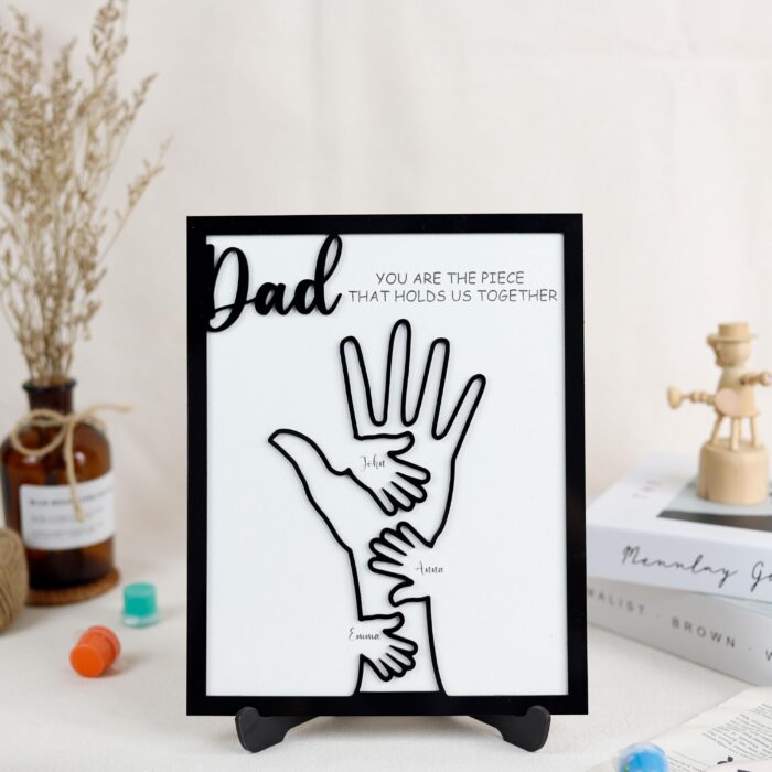 Dad’s Name Sign with Kids’ Names | Custom Wooden Sign for Dad | Personalized Family Name Plaque for Dads