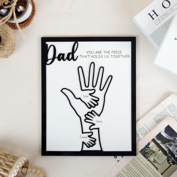 Dad’s Name Sign with Kids’ Names | Custom Wooden Sign for Dad | Personalized Family Name Plaque for Dads - Image 3