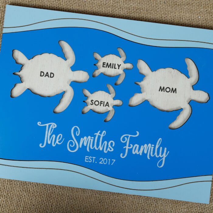 Custom Turtle Family Sign with Names & Dates| Personalized Turtle Family Sign for Homes| Turtle Family Sign with Names for Home - Image 10