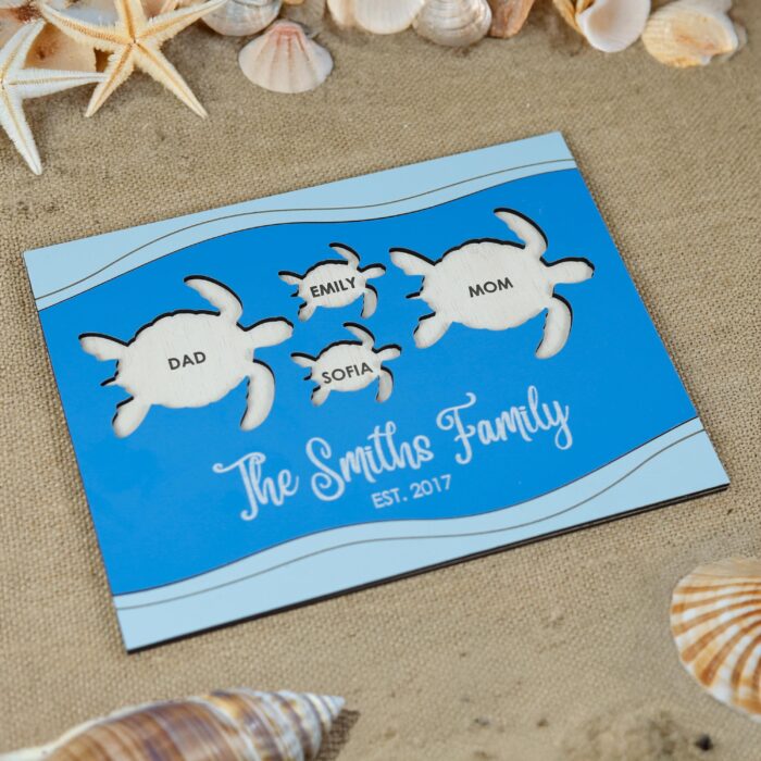 Custom Turtle Family Sign with Names & Dates| Personalized Turtle Family Sign for Homes| Turtle Family Sign with Names for Home - Image 7