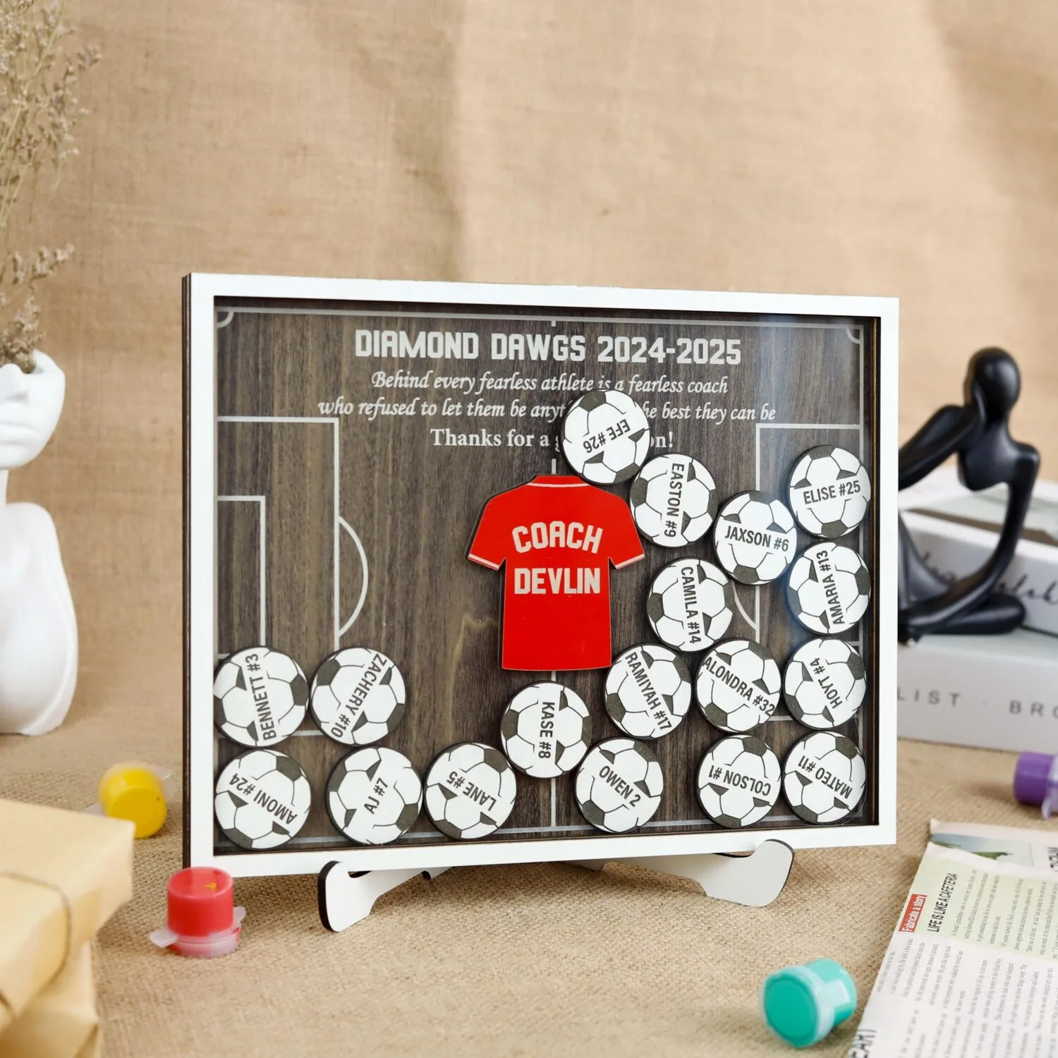 Personalized Soccer Coach Gift | Custom Carved Thank-You Sign - Image 7
