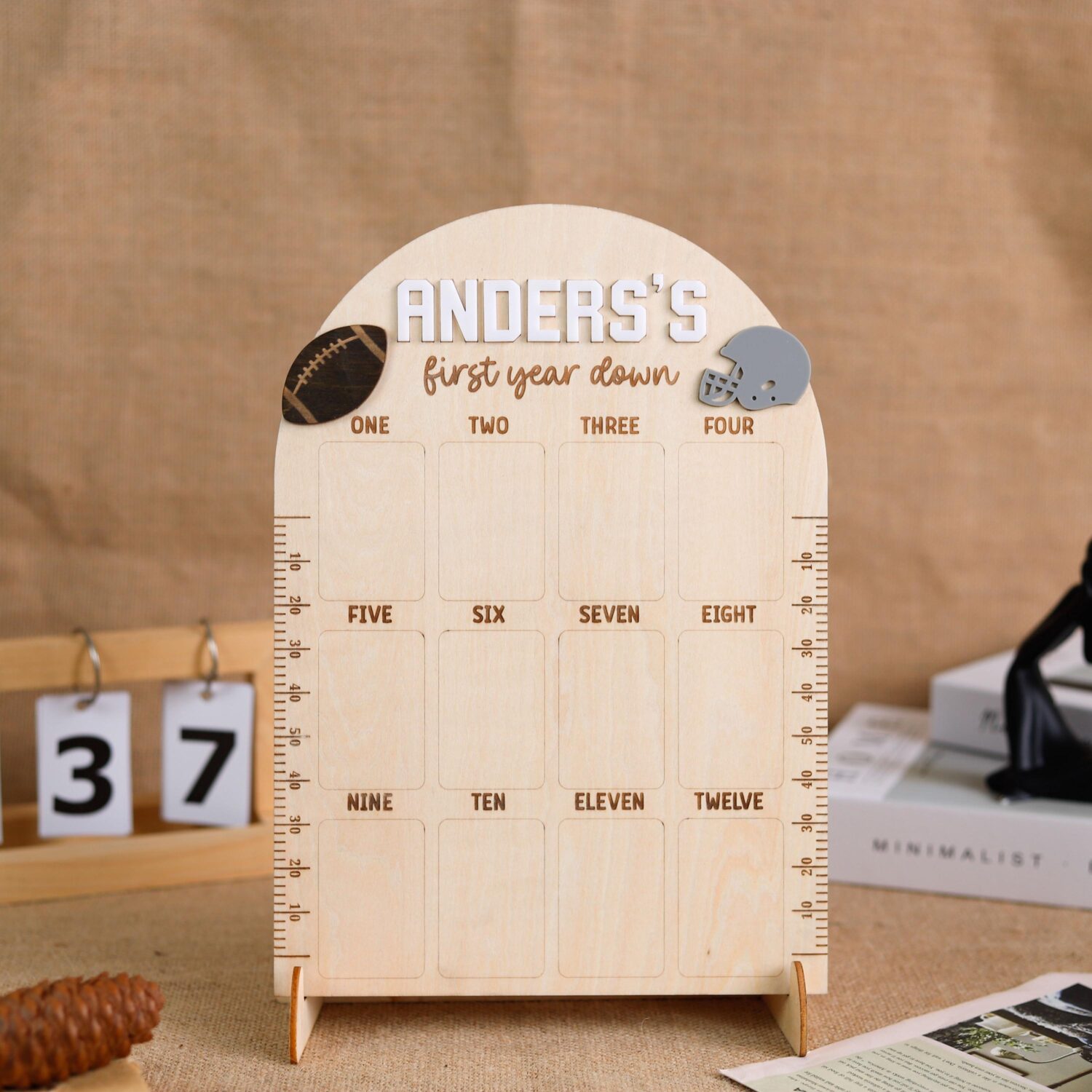 Custom Football Milestone Board with Photos