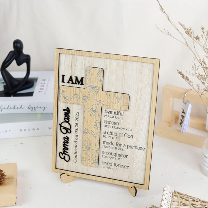 Custom Floral Confirmation Gift| Personalized Confirmation Plaque| Floral Confirmation Sign - Image 3