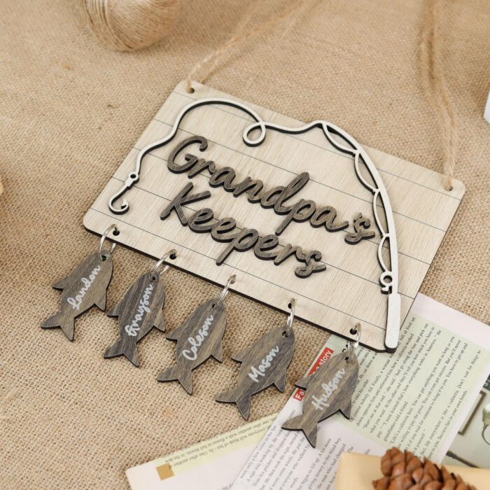 Custom Grandpa Sign with Grandkids’ Names| Personalized Grandpa Sign – Family Keepsake | Custom Grandkids Sign for Grandpa - Image 4