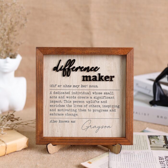 Custom Difference Maker Sign| Personalized Gift for Teachers, Coaches & Mentors - Image 4