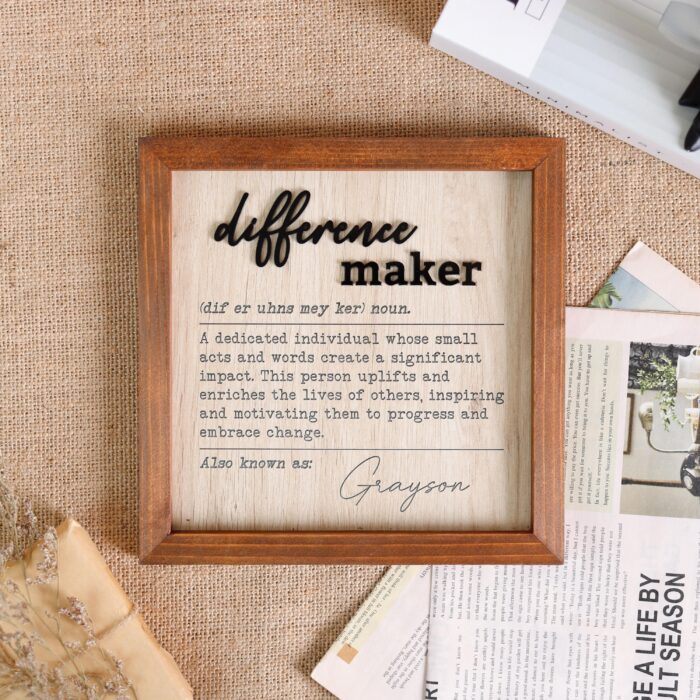 Custom Difference Maker Sign| Personalized Gift for Teachers, Coaches & Mentors - Image 9