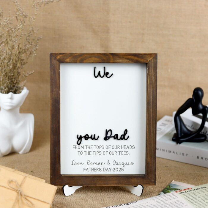 Custom Footprint Dad Sign with Kids’ Names| Custom Father’s Day Footprint Sign| Personalized Dad Sign – Footprint Keepsake - Image 8