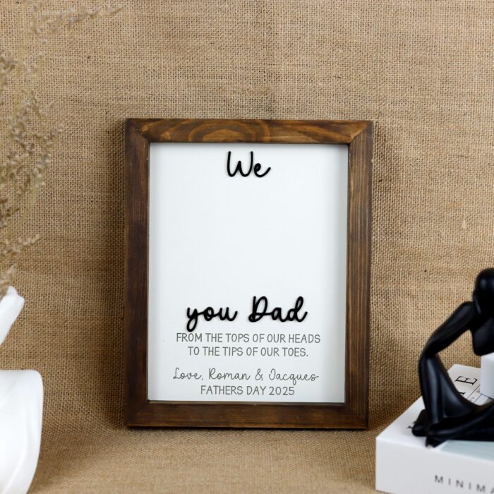 Custom Footprint Dad Sign with Kids’ Names| Custom Father’s Day Footprint Sign| Personalized Dad Sign – Footprint Keepsake - Image 9