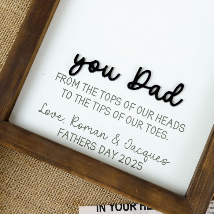 Custom Footprint Dad Sign with Kids’ Names| Custom Father’s Day Footprint Sign| Personalized Dad Sign – Footprint Keepsake - Image 11
