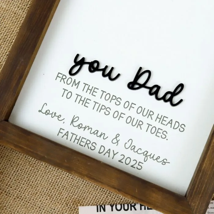 Custom Footprint Dad Sign with Kids’ Names| Custom Father’s Day Footprint Sign| Personalized Dad Sign – Footprint Keepsake - Image 11