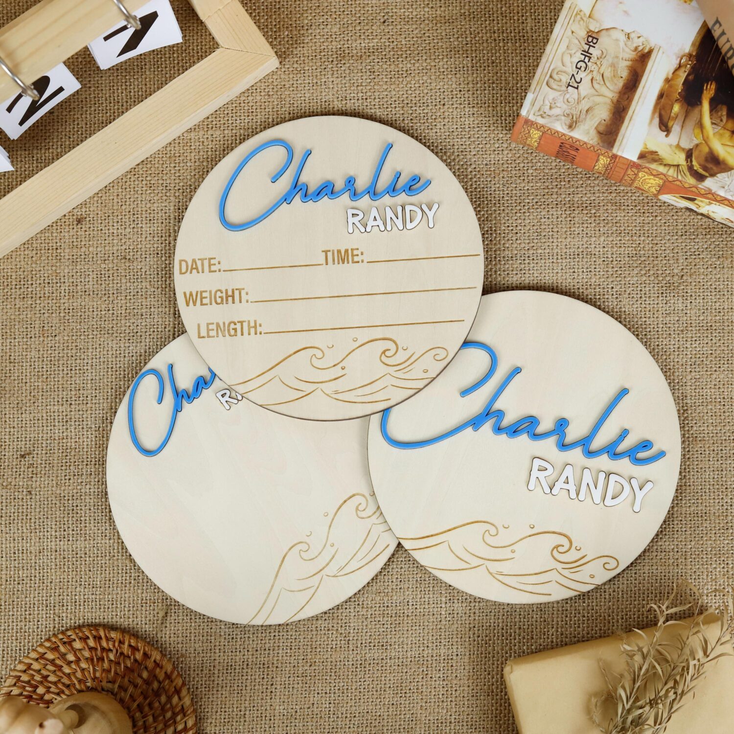 custom ocean wave sign
