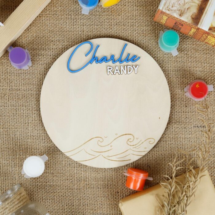Custom Ocean Wave Sign – Baby Birth Keepsake| Personalized Ocean Wave Baby Sign| Wave-Themed Baby Sign with Birth Stats - Image 10