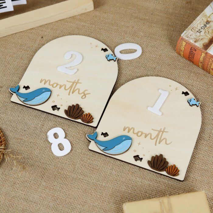 Custom Whale Baby Sign| Ocean Nursery Decor| Personalized Whale Birth Sign for Babies| Whale Baby Name Sign |  Cute Nursery Gift - Image 10