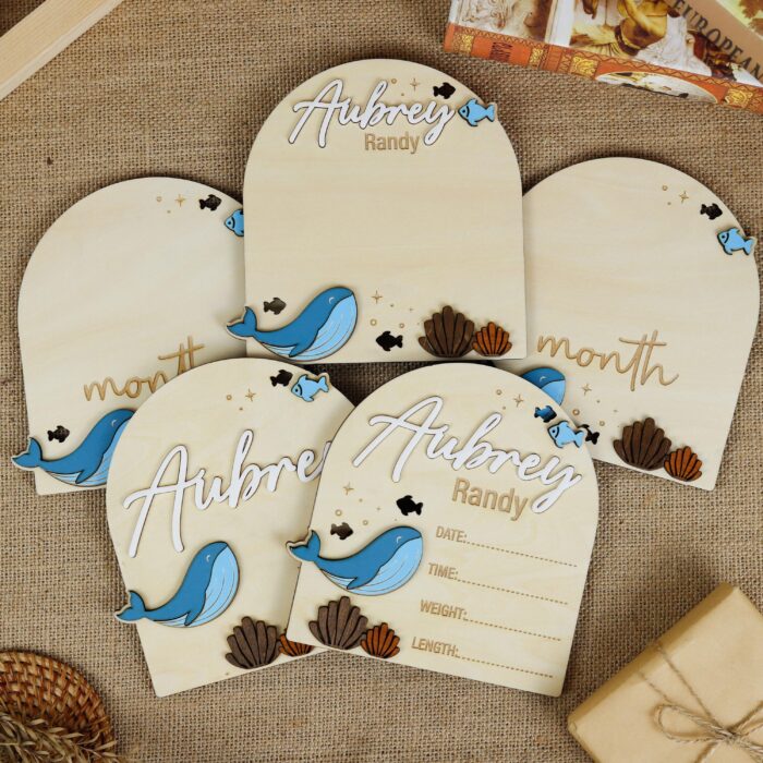 custom whale baby sign