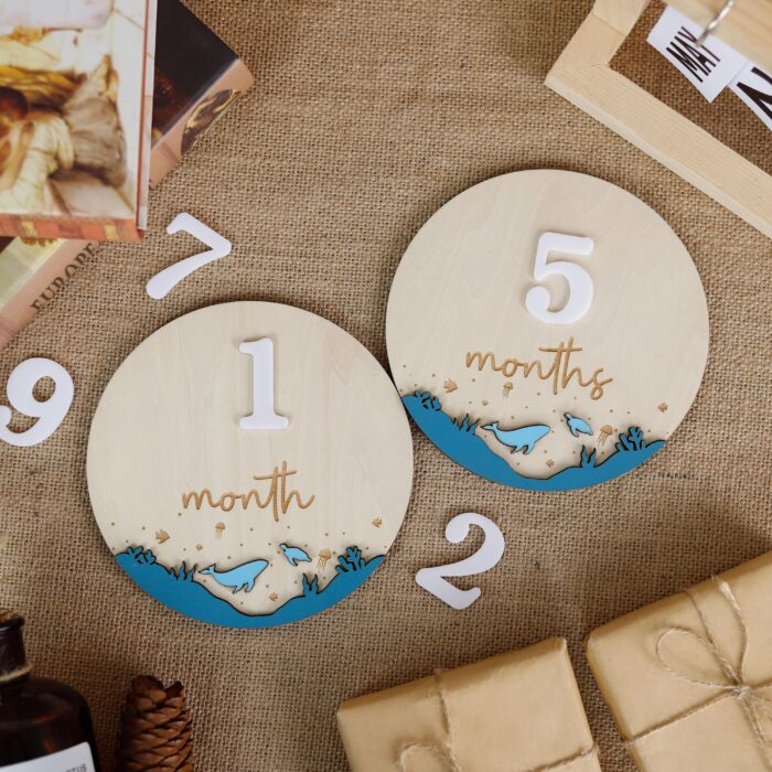 Custom Whale Birth Sign | Ocean Nursery Decor for Newborns - Image 7