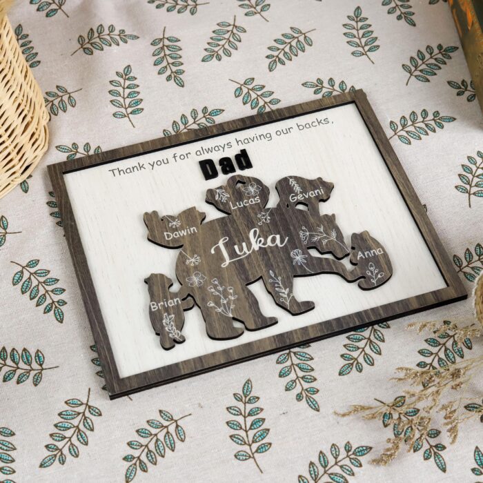 Custom Papa Bear Sign| Personalized 3D Dad Plaque | Papa Bear Father’s Day Gift - Image 4
