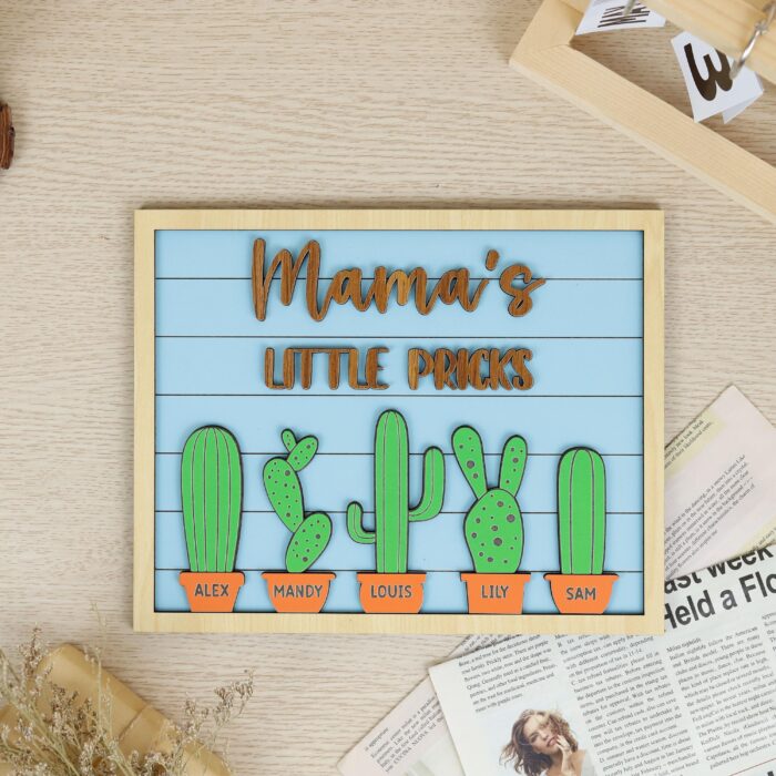 Mama’s Little Pricks Sign| Funny Cactus Mom Sign| Personalized & Totally Hilarious - Image 5
