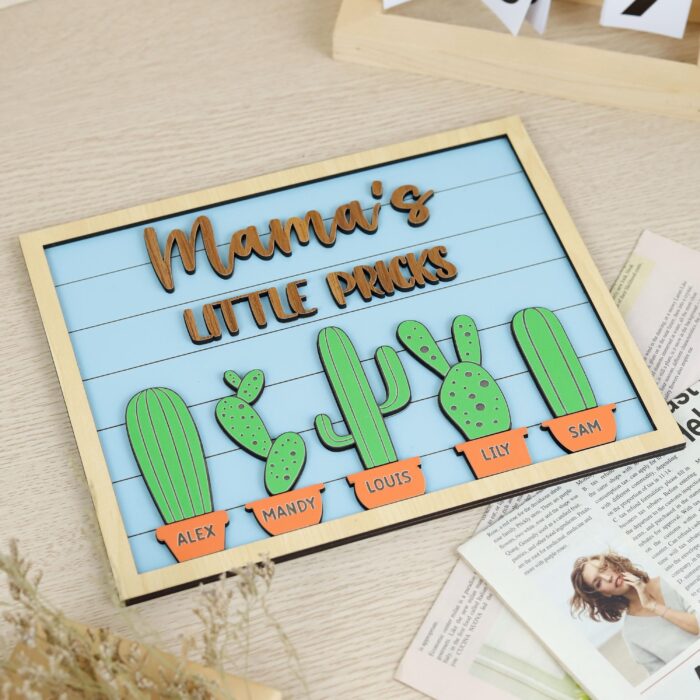 Mama’s Little Pricks Sign| Funny Cactus Mom Sign| Personalized & Totally Hilarious - Image 6