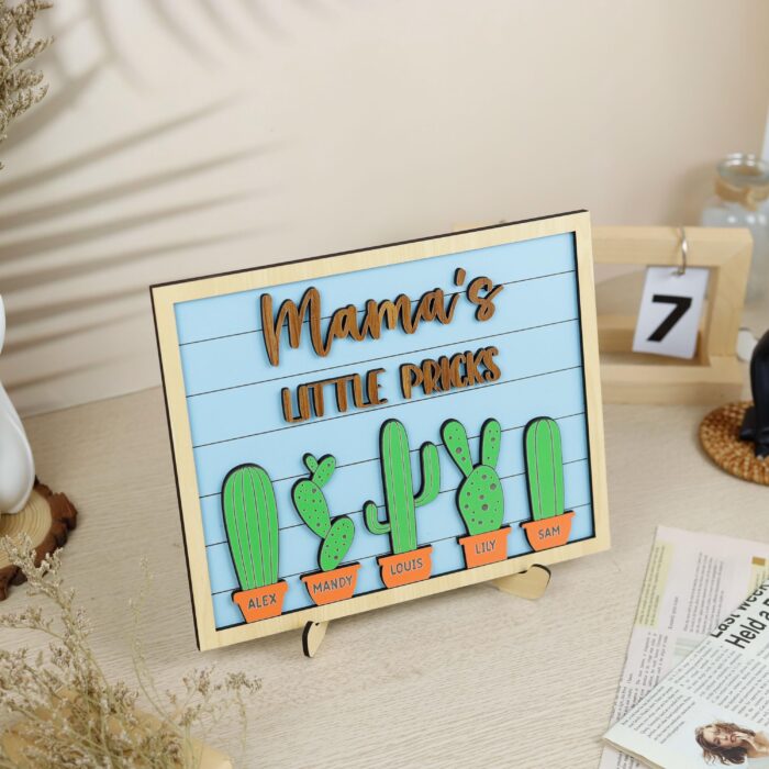 Mama’s Little Pricks Sign| Funny Cactus Mom Sign| Personalized & Totally Hilarious - Image 7