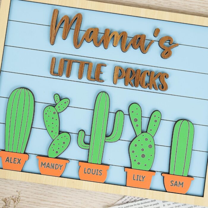 Mama’s Little Pricks Sign| Funny Cactus Mom Sign| Personalized & Totally Hilarious - Image 8