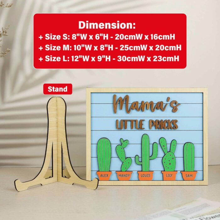 Mama’s Little Pricks Sign| Funny Cactus Mom Sign| Personalized & Totally Hilarious - Image 2