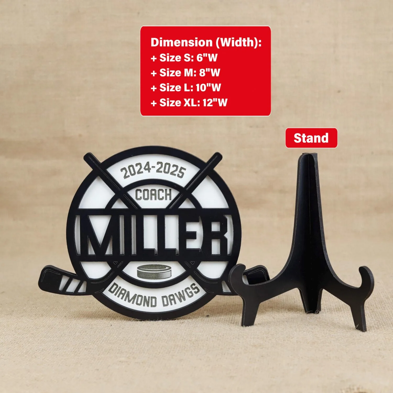 Custom Hockey Coach Gift Sign| Personalized Coach Sign for Hockey| Engraved Hockey Coach Wall Sign - Image 2