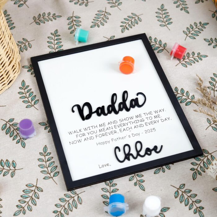 Custom Dad Footprint Sign |  Personalized Father’s Day Plaque| Footprint Gift for Dad - Image 6
