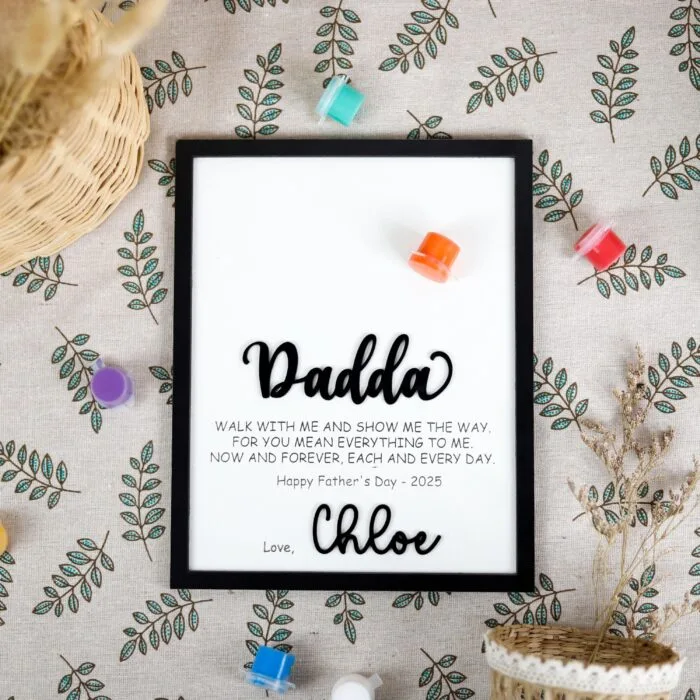 Custom Dad Footprint Sign | Personalized Father’s Day Plaque| Footprint Gift for Dad