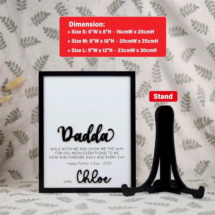 Custom Dad Footprint Sign |  Personalized Father’s Day Plaque| Footprint Gift for Dad - Image 2