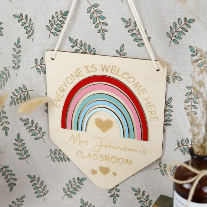 Brighten a Teacher’s Day | Personalized Rainbow Plaque | Personalized Rainbow Sign | Custom Teacher Gift They’ll Love - Image 4